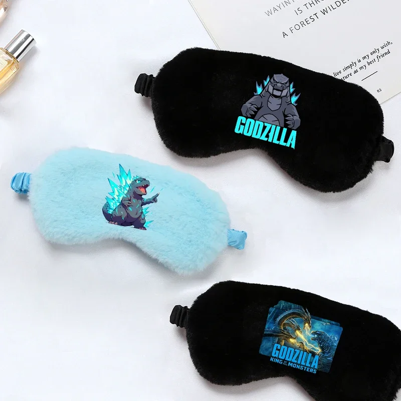 Godzilla Kong Plush Sleeping Eye Mask Anime Movie Cartoon Office Siesta Shade Help Patch Student Home Travel Relax Eye Mask Gift