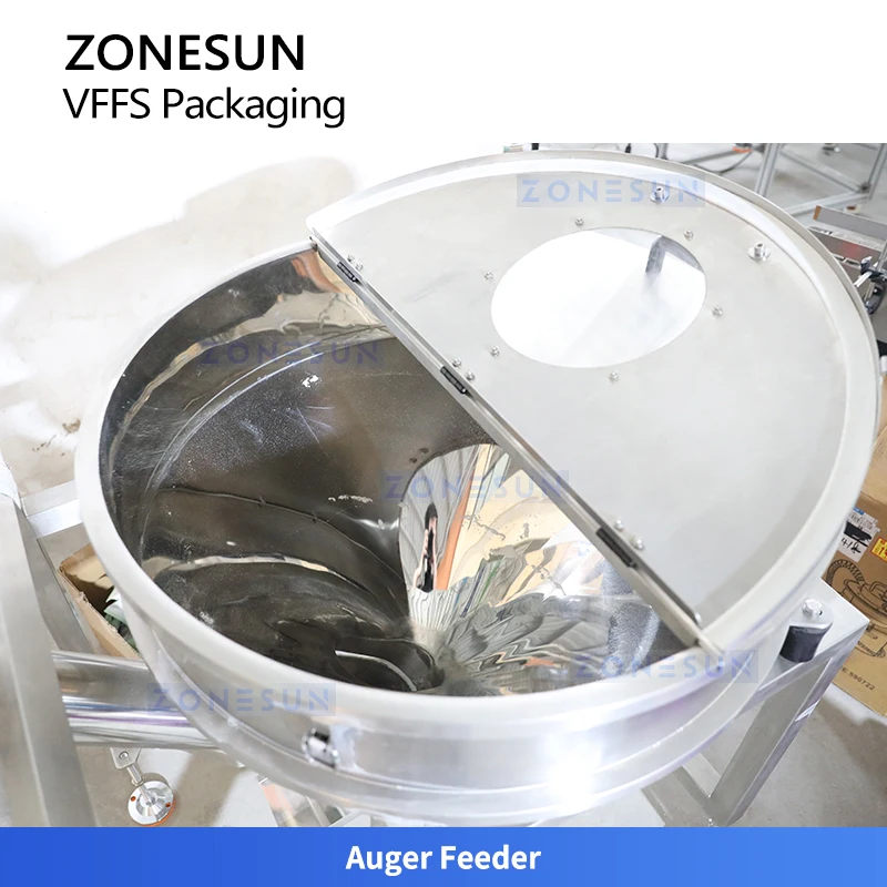 เครื่องบรรจุภัณฑ์อัตโนมัติ ZONESUN ZS-FS06 แบบ VFFS พร้อมเครื่องบรรจุผงแบบ Auger สำหรับผงซักฟอกและผงฆ่าเชื้อ