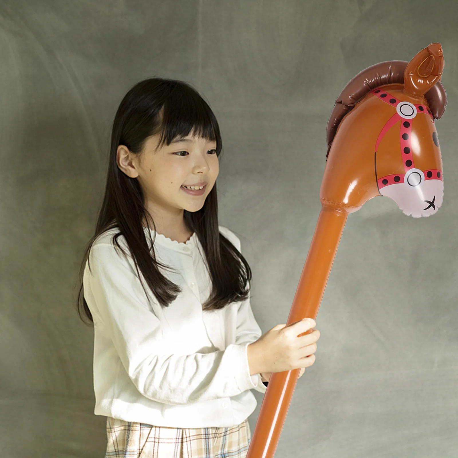 Description Picture 4 of itemInflatable Horse Head Stick Blow Up Horses Kids Toys Birthday Balloons Animal Hammer Toy Supplies Balloon Accessories Festive
