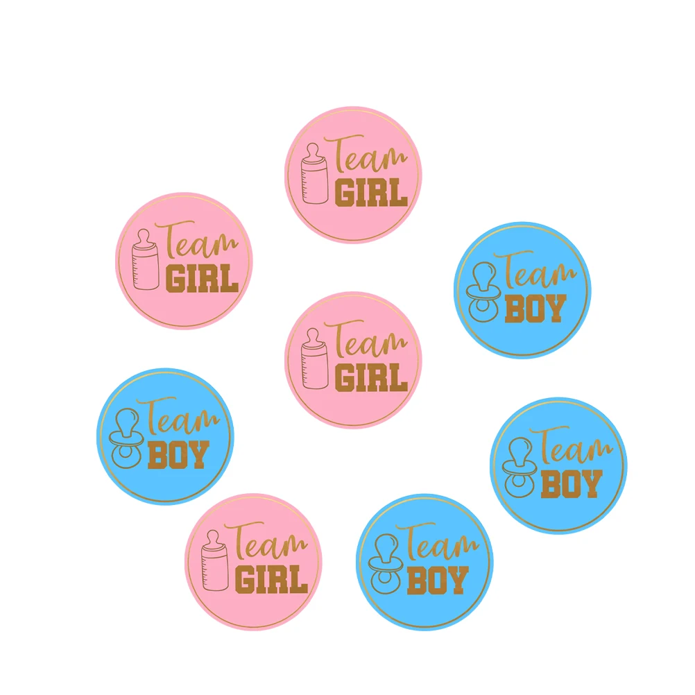 

48 PCS Gender Reveal Stickers Round or Girls Self-adhesive Sealing Gift for