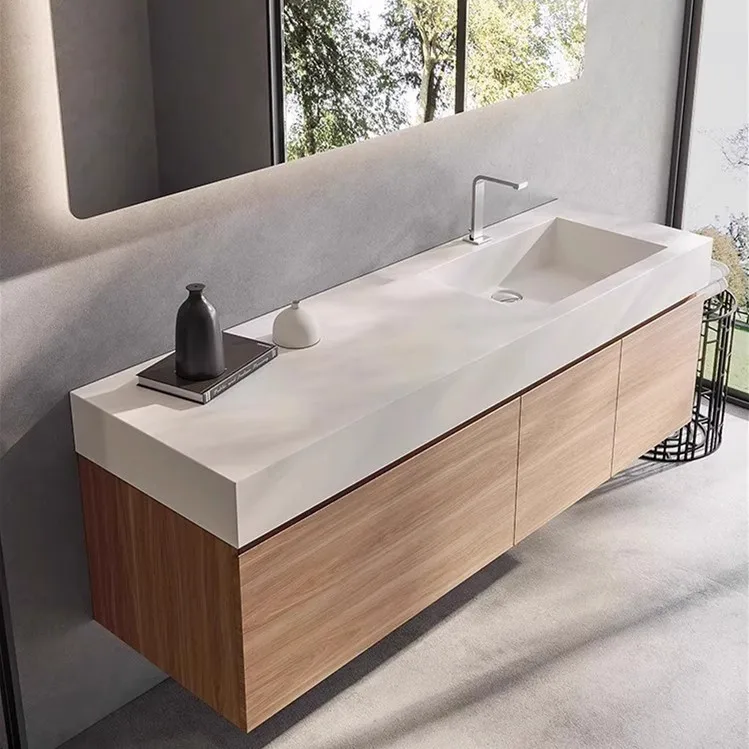 

Тумба для ванной комнаты, комбинация тумбы и бесшовной интегрированной раковины из керамической плиты, столешница для умывания в ванной