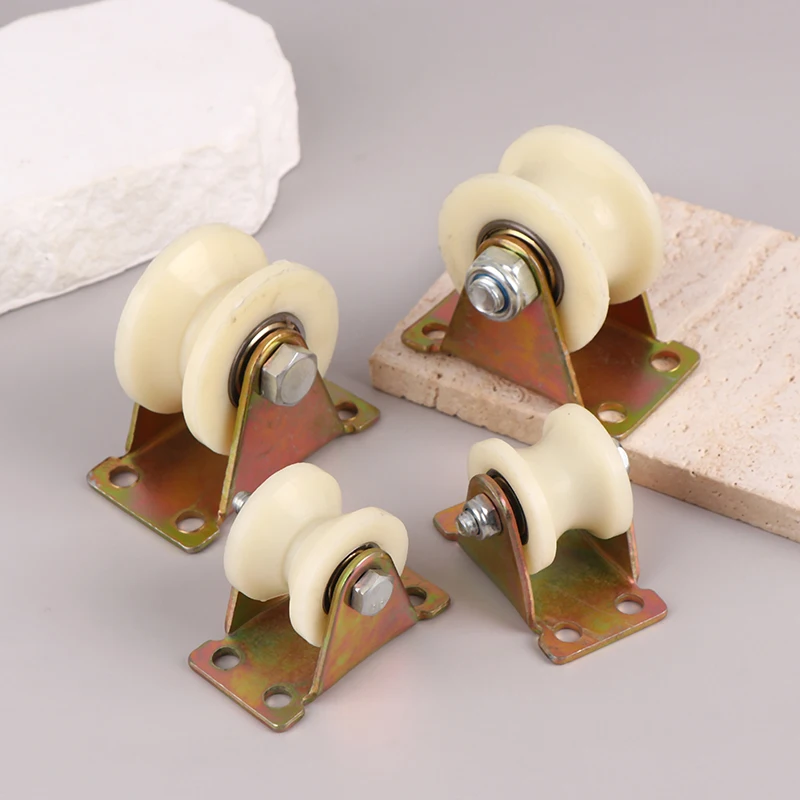 Hot 1Pc Nylon Grooved Roller Track Pulley V / U Nylon With Stand 30mm 50mm Door Grooved Heavy Duty Rollers Sliding Heel. view 4