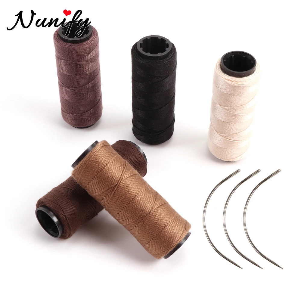 Brown Sewing Thread For Repairing Wig Base Cap Beige Hair Weaving Thread For Making Wigs Thread & Needles Weaving Combo Tools