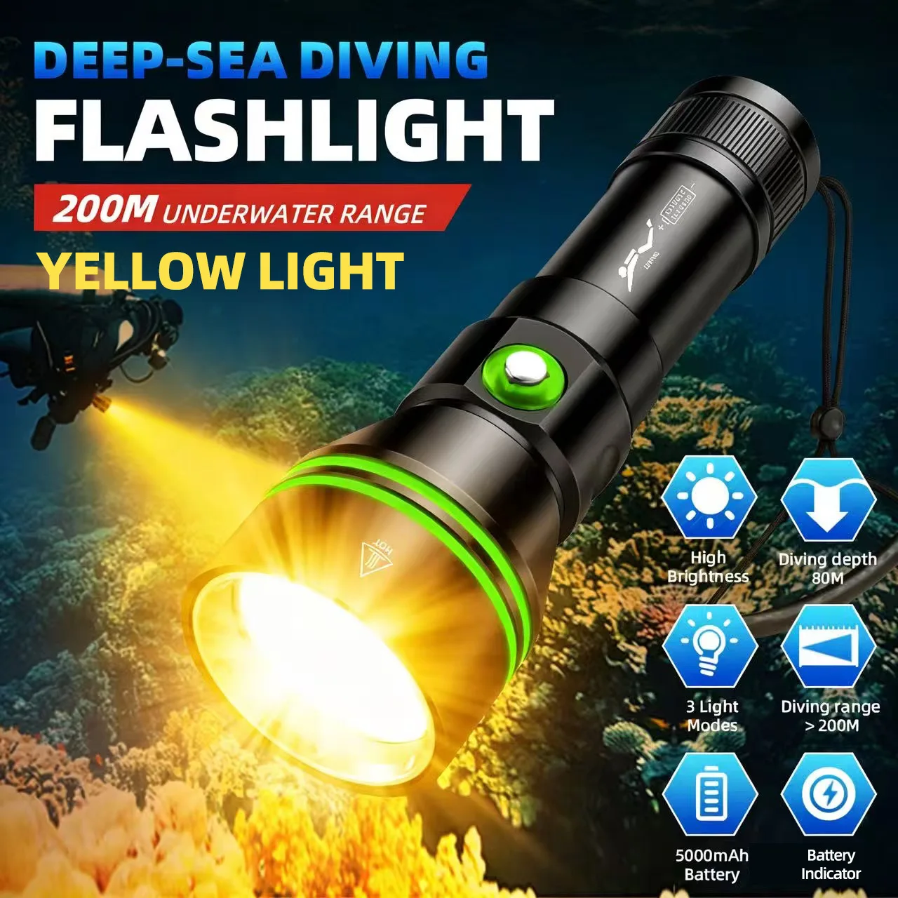 torcia-subacquea-professionale-xhp702-led-con-luce-gialla-impermeabile-ipx8-lampada-per-pesca-subacquea-e-caccia-sottomarina