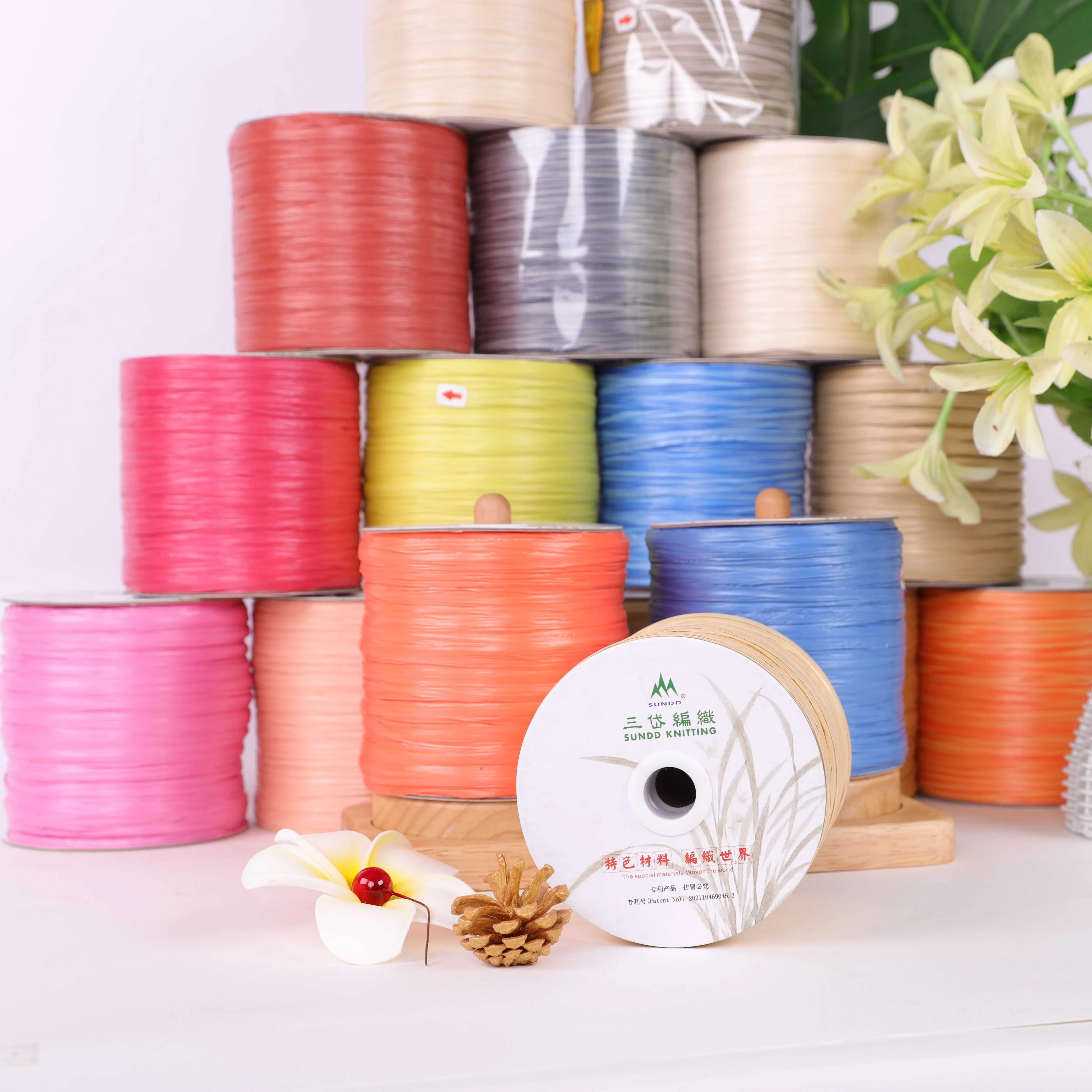 MT101-MT160 330g Matte Raffia Yarn Thread Artificial Plant Fiber Crochet Yarn for Crafts Summer Straw HatBags Hand Woven 600M