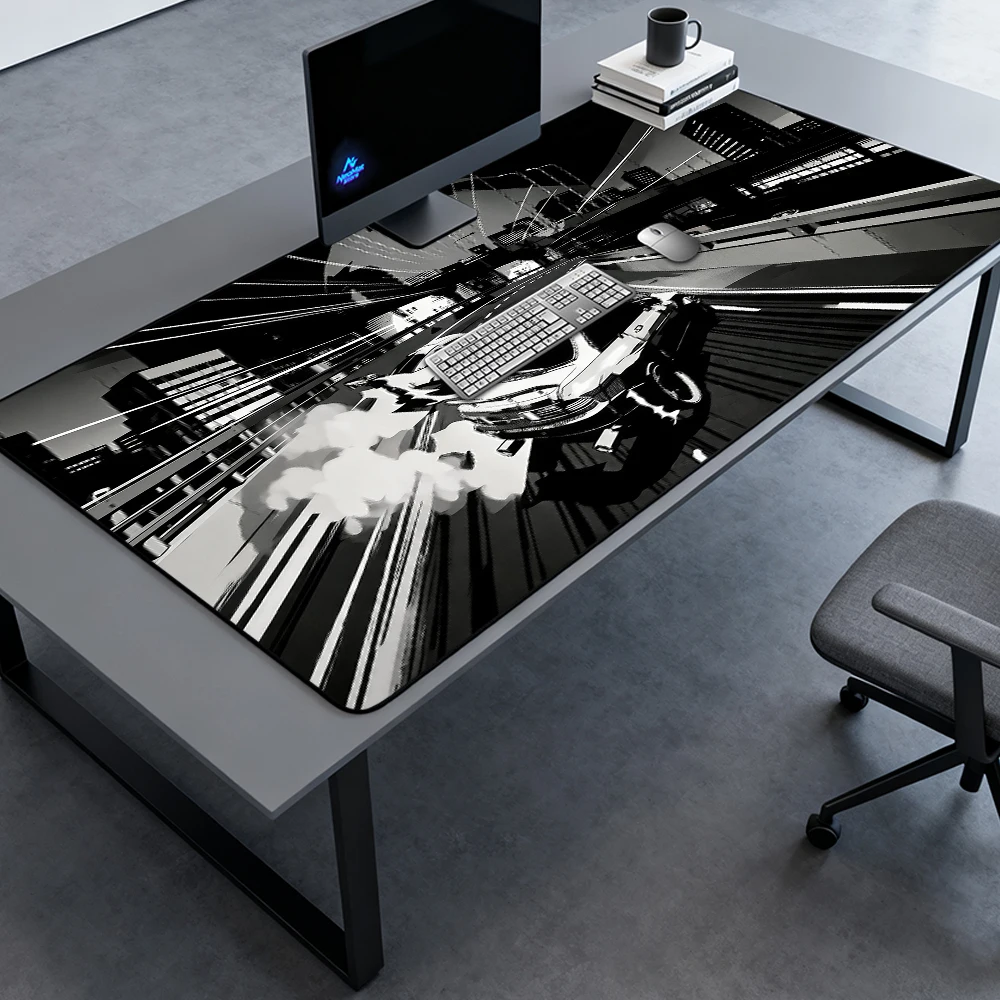 Cyberpunk Desk Mat Large Mousemat 1600x600 Gaming Monochrome Street 1400x600 Racing Giant 5mm Nonslip Computer Accessories