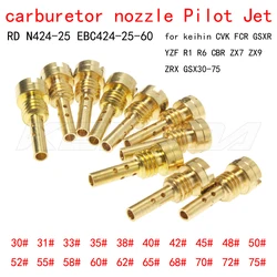 Boquilla de carburador de piezas, N424-25B de chorro piloto para keihin FCR CVK GSXR YZF R1 R6 CBR ZX7 ZX9 ZRX EBC424-25-60, 10 GSX30-75