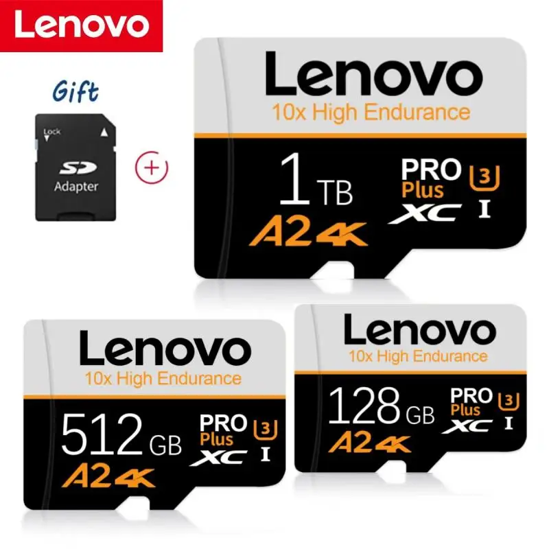 Lenovo 1TB Micro TF SD-Karte 2TB Hoch geschwindigkeit klasse 10 Speicher karten U1 Flash-Karte TF-Karte für Computer Maschine Kamera Telefon PC