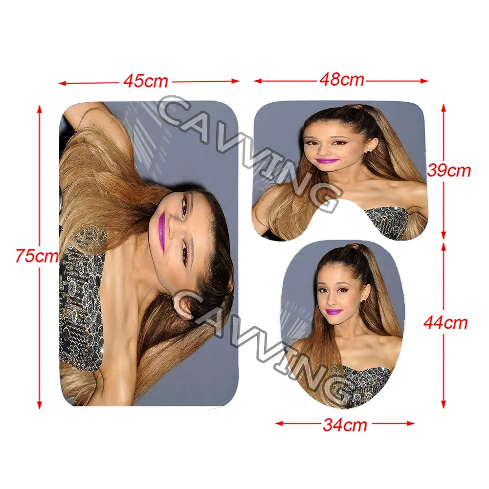 Ariana Grande 3D Printed  Shower Curtains Waterproof Bathroom Curtain Anti-slip Bath Mat Set Toilet Rugs Carpet   F01