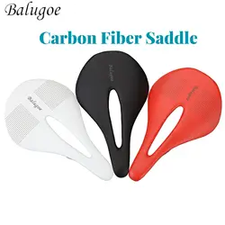 BALUGOE New Bicycle Carbon Fiber Saddle MTB Mountain Road Bike Comfortable Soft 240-143/150mm Seat Bicycle Accessories