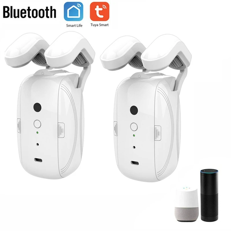 2 pezzi Tuya Smart Automatic Curtain Opener Bluetooth Roman Rod tende Switch Robot telecomando per Alexa Google Home