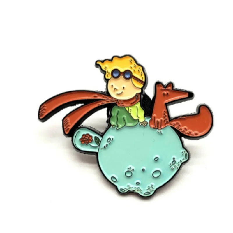 

The Little Prince Anime Cartoon Enamel Pin Metal Brooch Badge Fashion Backpack Decoration Accessories Rose Jewelry Gifts