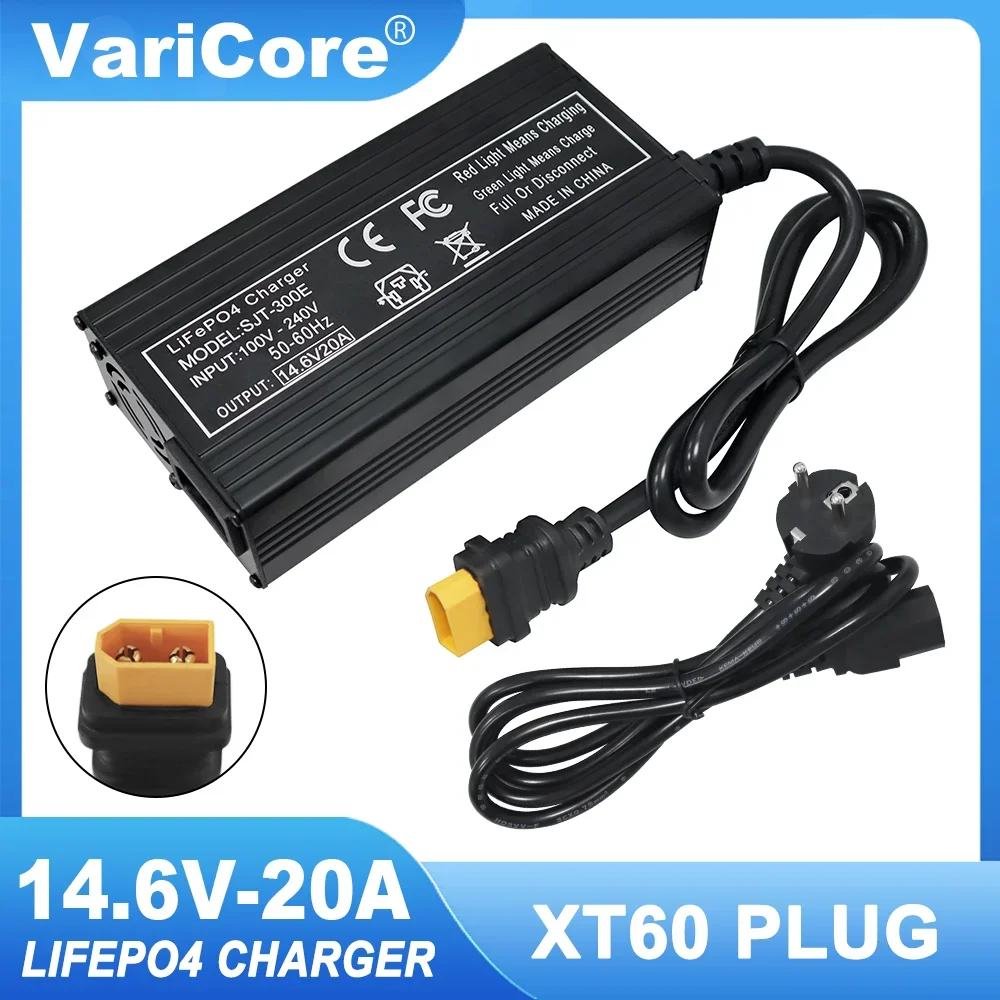 VariCore 14.6V 20A /10A Smart Lifepo4 Battery Charger 110-220V 4S 12V High Power Charger For Lithium iron Phosphate Battery Pack