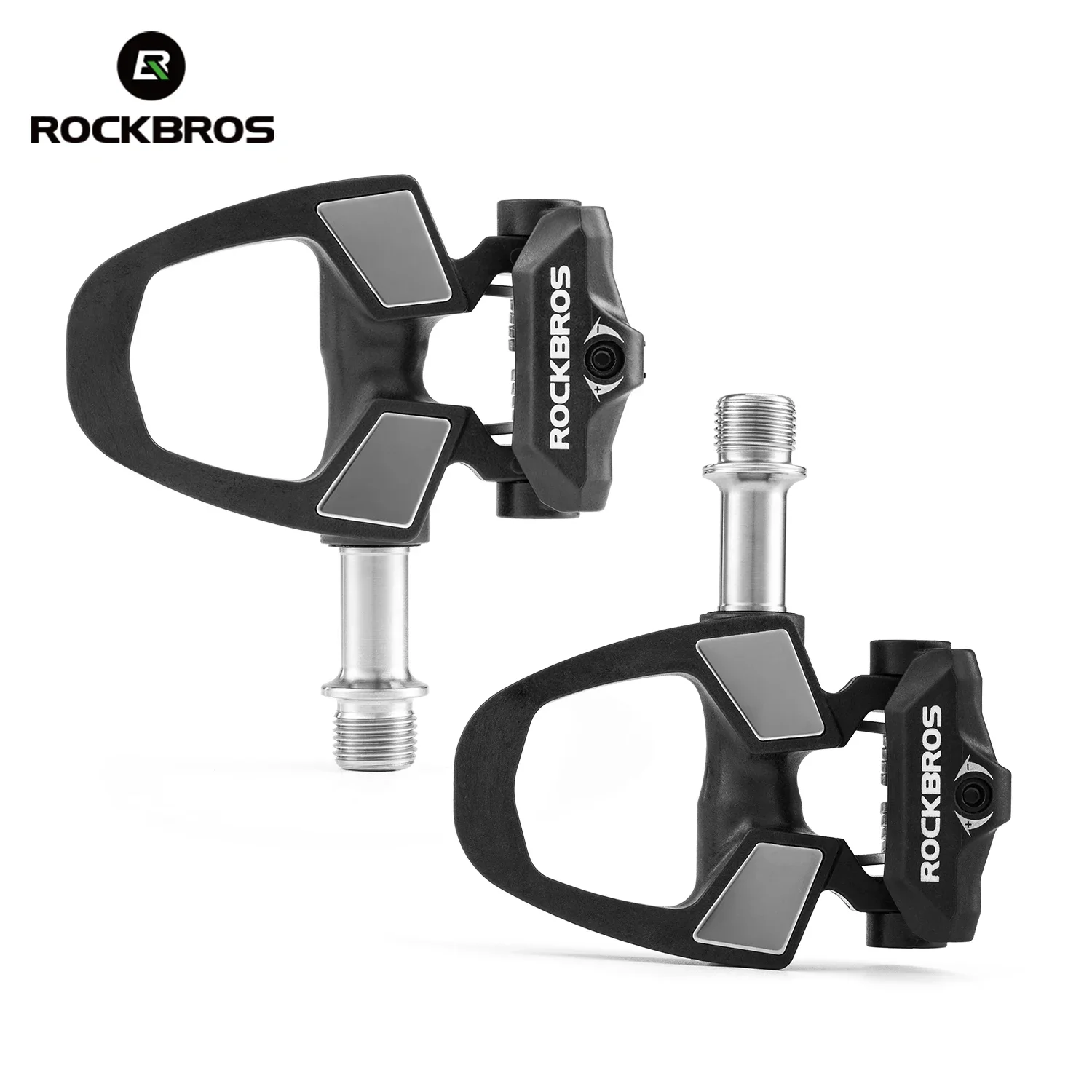 ROCKBROS Rennrad-Schlosspedal aus Kohlefaser, leicht, schnelleres, selbstsicherndes Pedal, SPD-Schlosspedal aus Aluminiumlegierung mit Schlossstollen