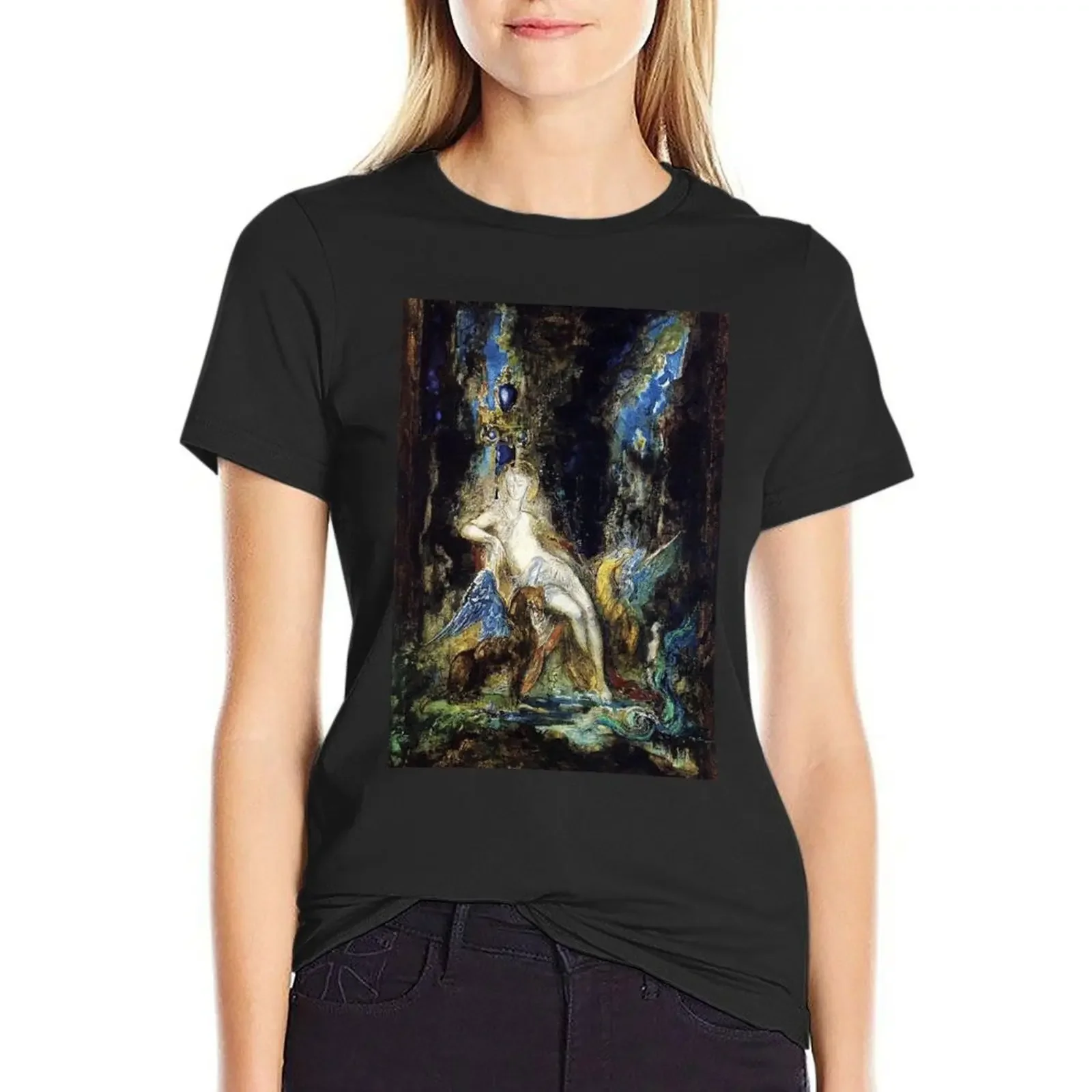

Deva and Gryphon - Gustave Moreau T-Shirt animal print Short sleeve tee plus size tops sports fans designer clothes Women luxury