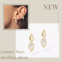 Elegant FINERY S925 sterling silver earrings mesk Very suitable for daily glamorous wear or as a holiday gift or engagement gift