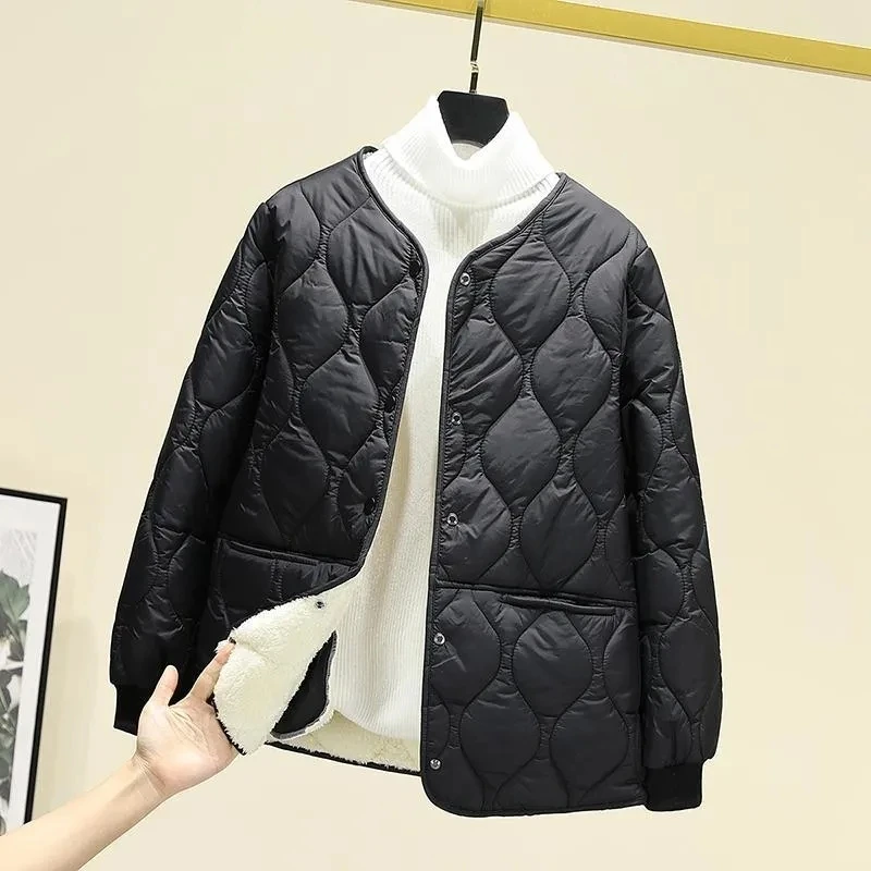 

Женская укороченная зимняя куртка 2026 из пуха и хлопка с начесом, облегающая, легкая, для ношения под верхней одеждой