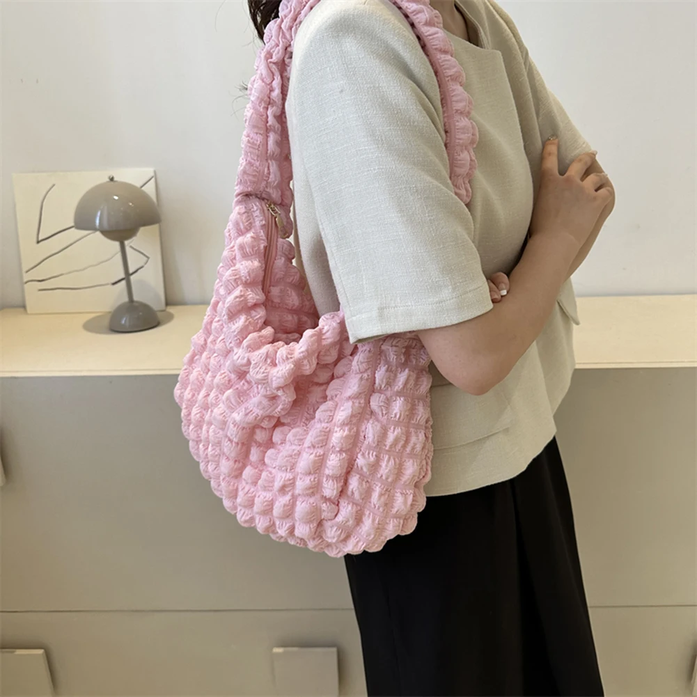 Nylon Shoulder Bag for Women Pleated Bubbles Cloud Bag Quilted Tote Cross Body Bag  Female Handbag Purse Messenger Shopping Bag