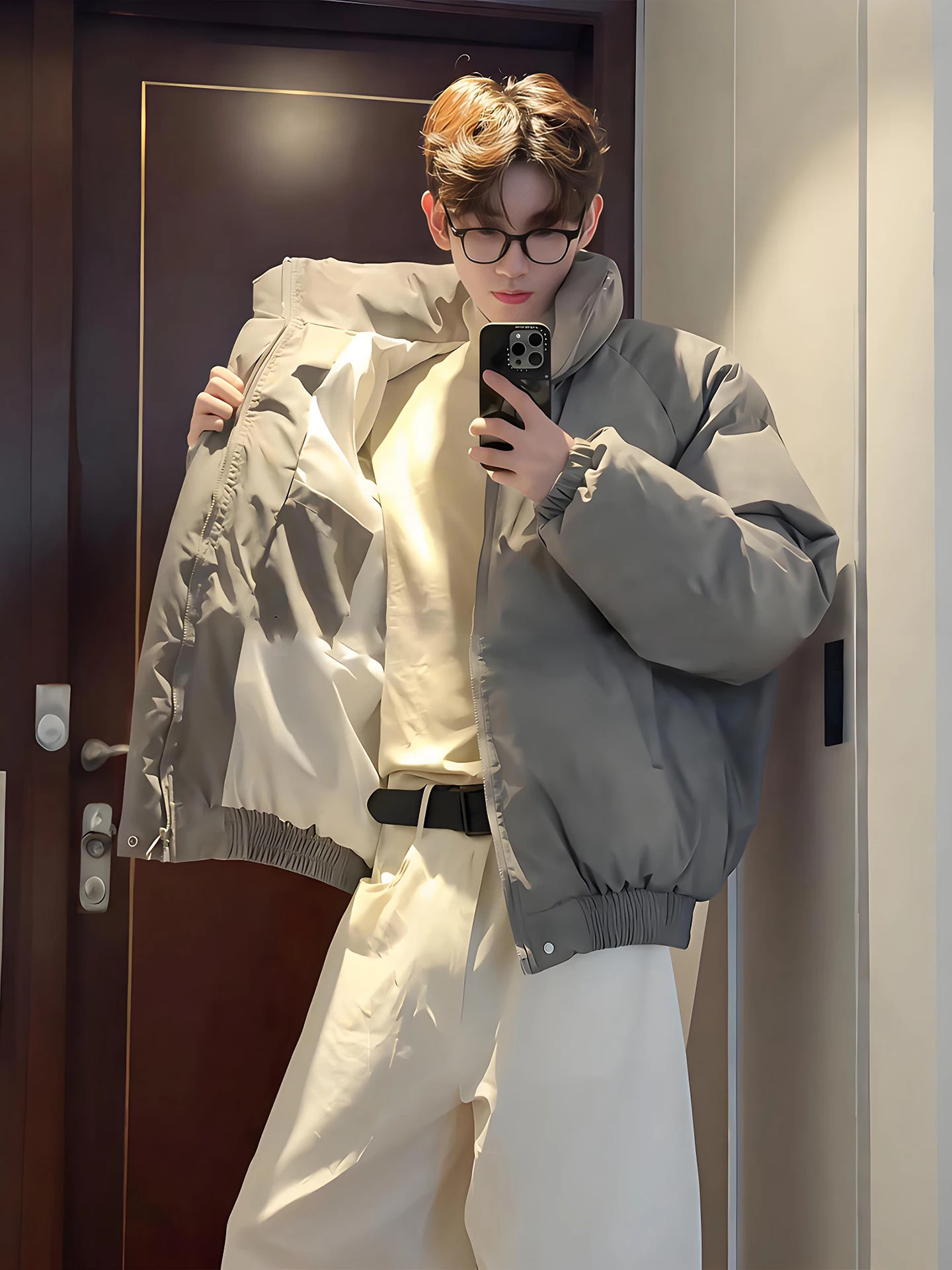 

Мужская зимняя теплая куртка American Sport Down Jaet с воротником-стойкой, стеганая, из полиэфирного волокна, с эффектом окрашивания, верхняя одежда