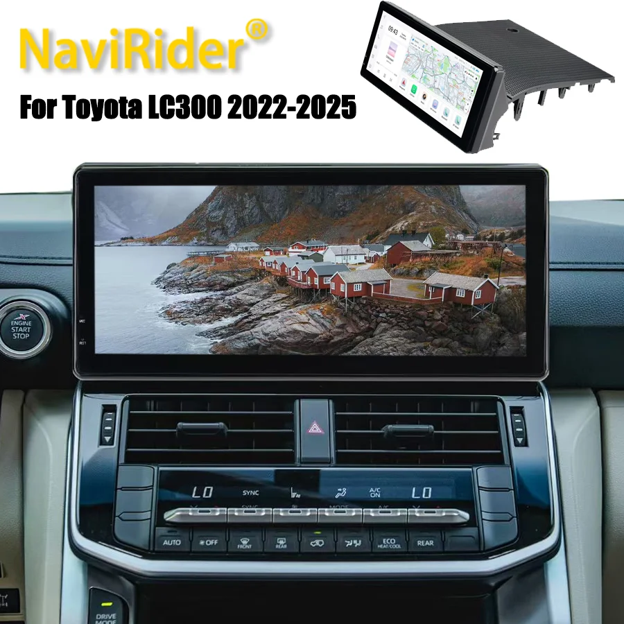 12.3inch For Toyota LC300 2022-2025 Land Cruiser 300 Multimedia Video Player Android QLED Screen Car Radio Carplay Tape Recor