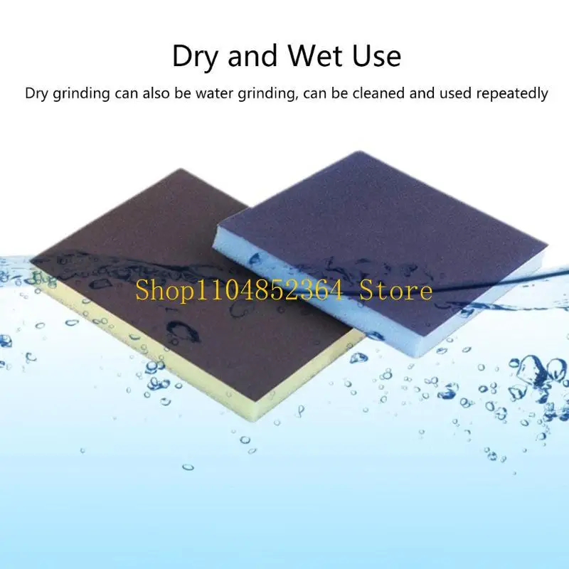 

652F 2Pieces Sanding Sponge Abrasive Tool, Soft Foam Woodworking Polishing Contouring, Double Texture for Multiple Materials