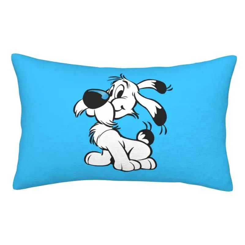 Custom Asterix And Obelix Dogmatix Cushion Cover Velvet Funny Cartoon Dog Idefix Throw Pillow Case for Bed Sofa Rectangle