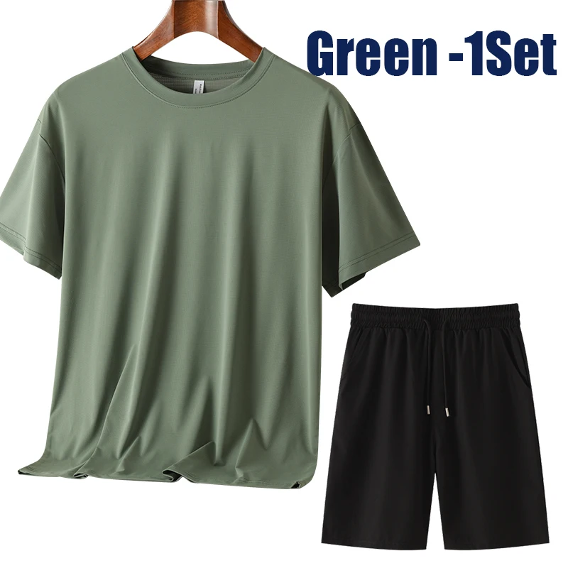 

Men's Summer New High-quality Casual Sports Set Quick Drying Running Short Sleeved Shorts Comfortable Breathable Two-piece Set