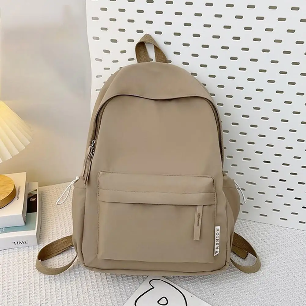 Simple Solid Color Backpack Women School Bags For Teenager Girls Bookbag Lady Travel Backbag Ins Small Fresh Cute Shoulder Bag