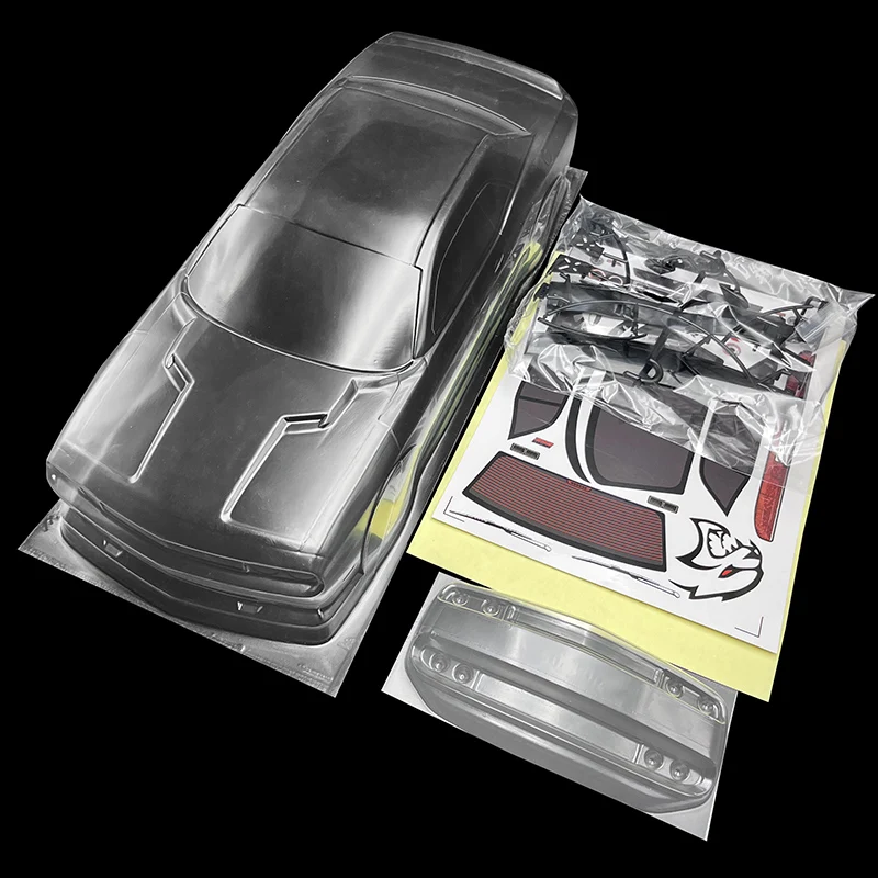High Quality 1/10 SRT Challenger Hellcat RC PC Shell Body 190mm Width With Lampshade Tail Wing For On-road 3R Mst Yokomo PTG HSP