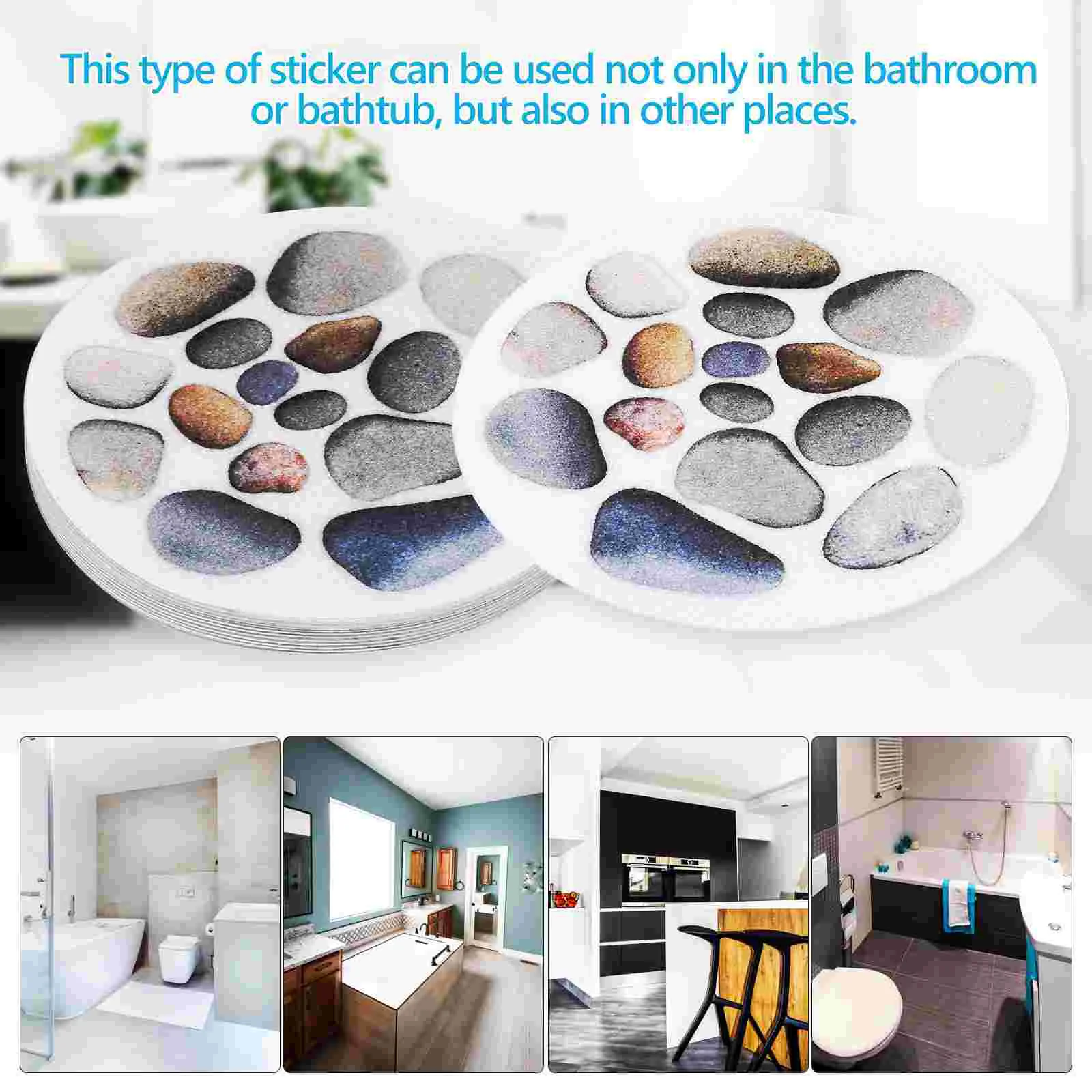 12 Sheets Non Slip Tub Stickers Bathtub Non-slip Shower Stone for The Bathroom Floor Anti Grip