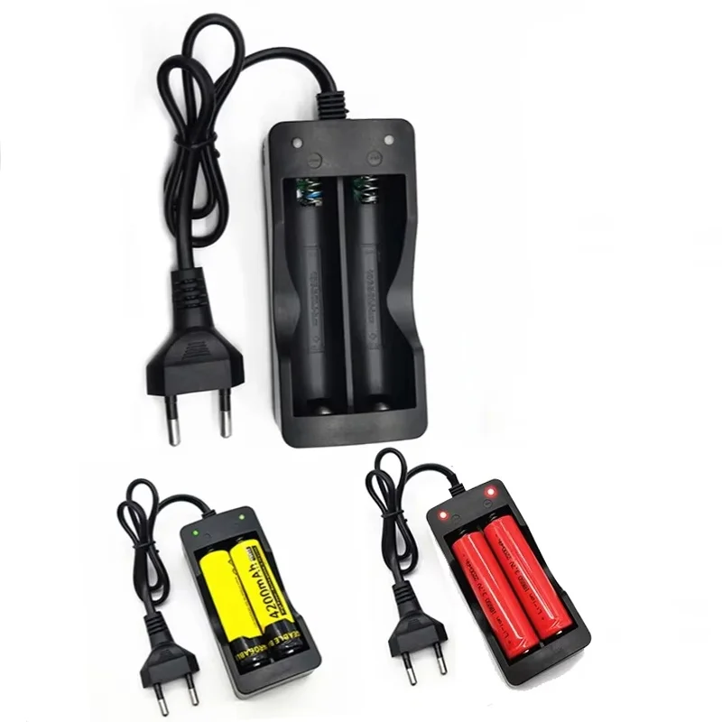 2 Slots 18650 Battery Charger 110V 240V EU Plug Smart Charging For 18650 14500 16340 26650 Rechargeable Lithium Battery Device