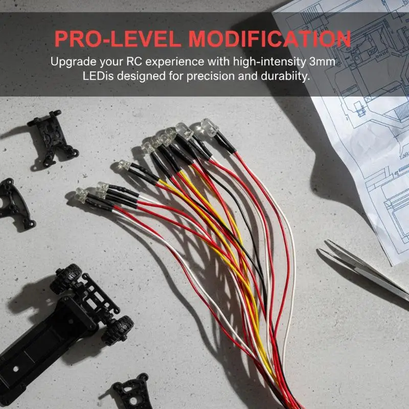 Realistic 10-LED Lighting Set For WPL D12 D42 1/10 RC Car Upgrade Decoration Modification Parts