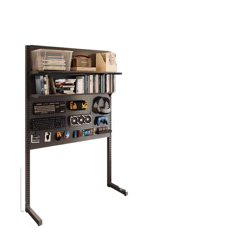 

E-sports home desk, bookshelf integrated hole board shelf, computer study desk