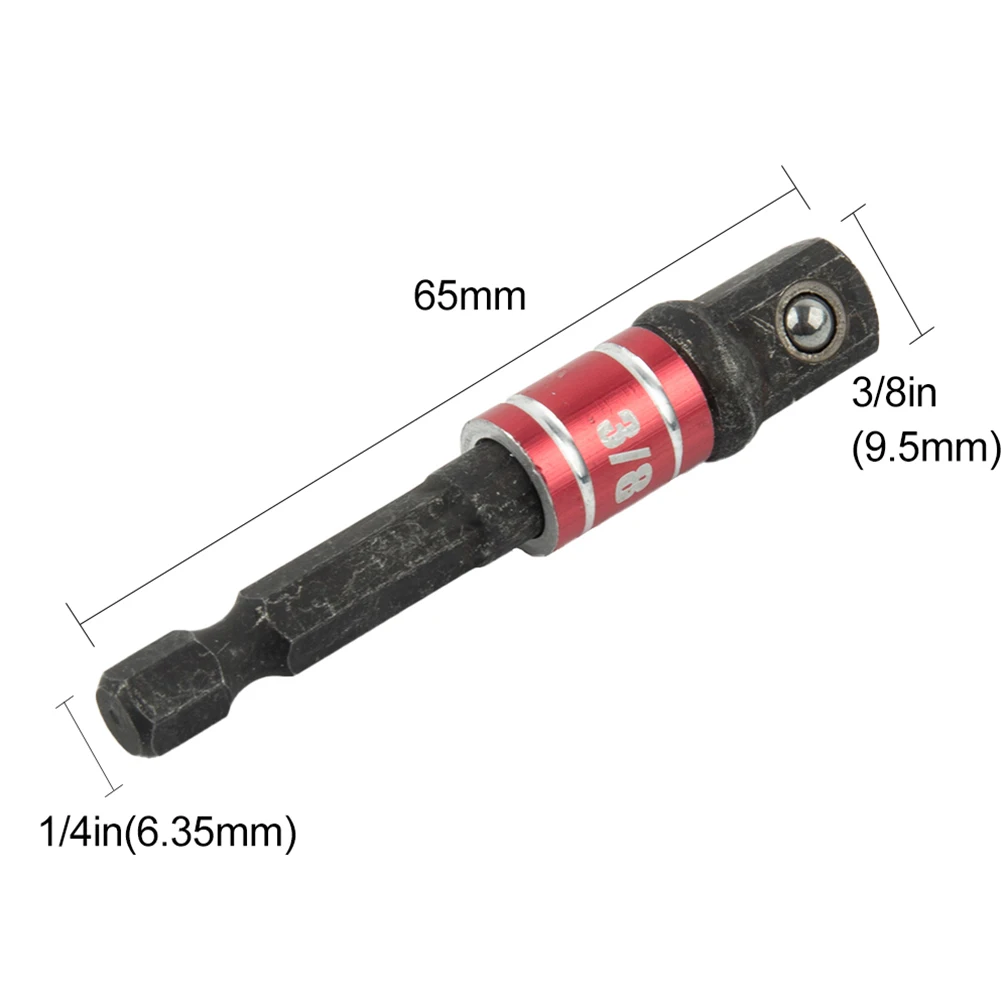 3pcs Drill Socket Adapters with Hex Shank Extension Bars 1/4 3/8 1/2 Chrome Vanadium Steel Suitable for Drivers and Wrenches