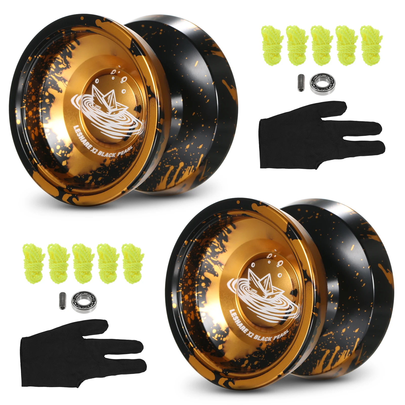 Aluminum Yoyo Ball Competitive Yo Yo Gift with Bearing Strings and Glove