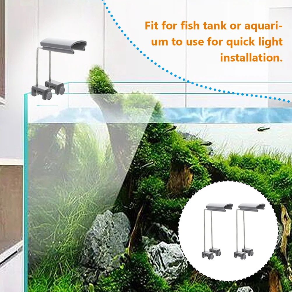 

2Pcs LED Adjustable Aquarium Light Stand Bracket for Rimless Rimmed Tanks Up to 09 Inch Light Rack Mounting Kit
