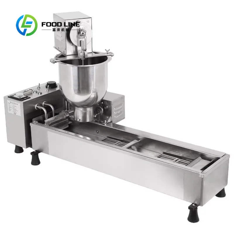 Large Production Automatic Mini Donut Machine Industrial Electric Waffle Donut Fryer Cornmeal Mini Donut Manufacturer New