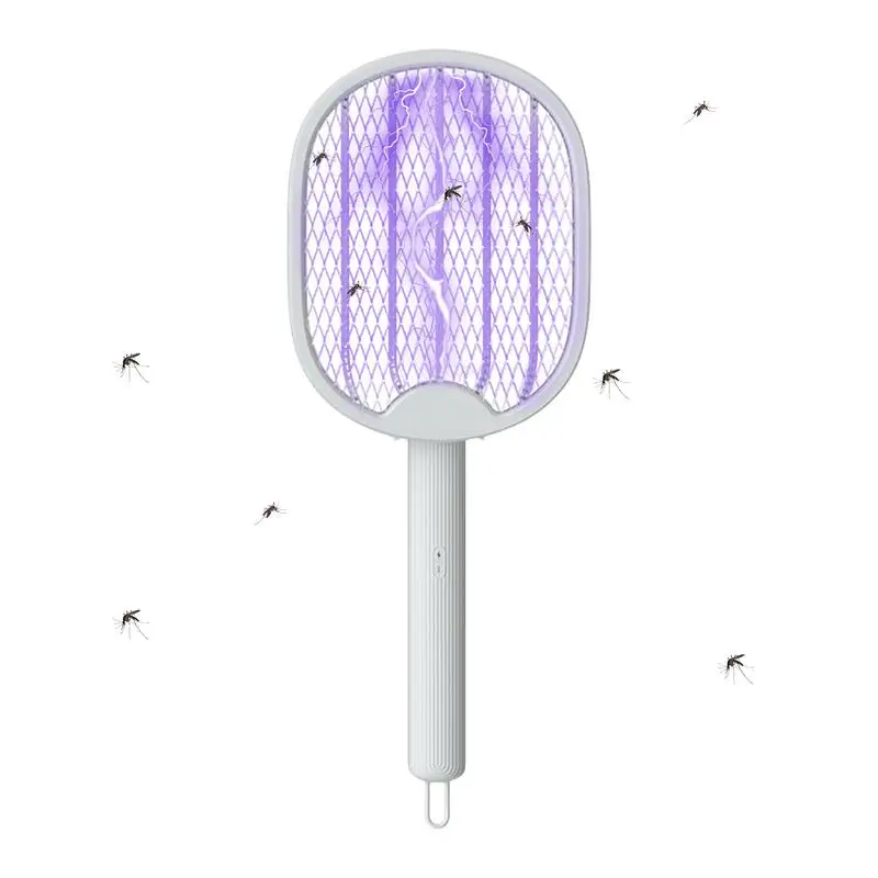 

Adjustable Fly Swatter Electric Folding Handheld Fly Racket For Kitchen Wall Rechargeable Fly Luring UV Lamp Multi-function