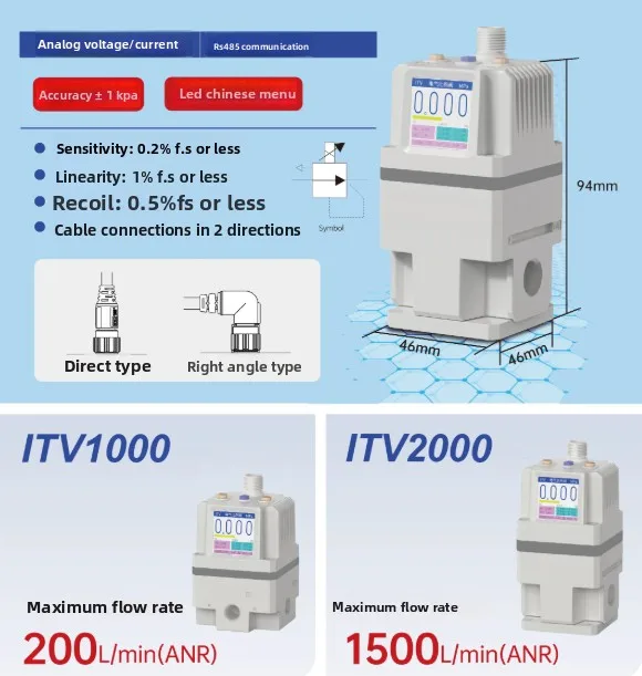 RS485 communication ITV electrical proportional valve pneumatic analog pressure reducing valve