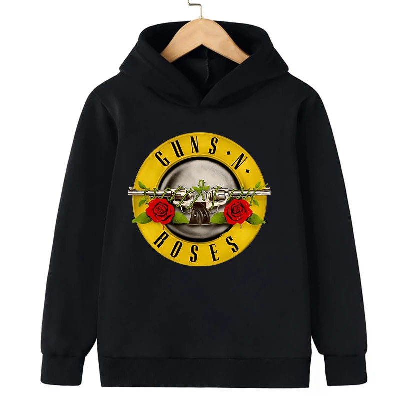 NEW Rock Band Gun N Roses Kids Hoodies Fashion Cool Sweatshirts Cartoon Boys Clothes Children Outwear Baby Girls Autumn Tops