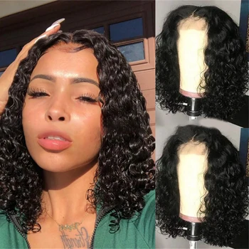 40cm preto onda pequena peruca encaracolado para mulheres curto fofo peruca sintética boné para cabelo encaracolado africano