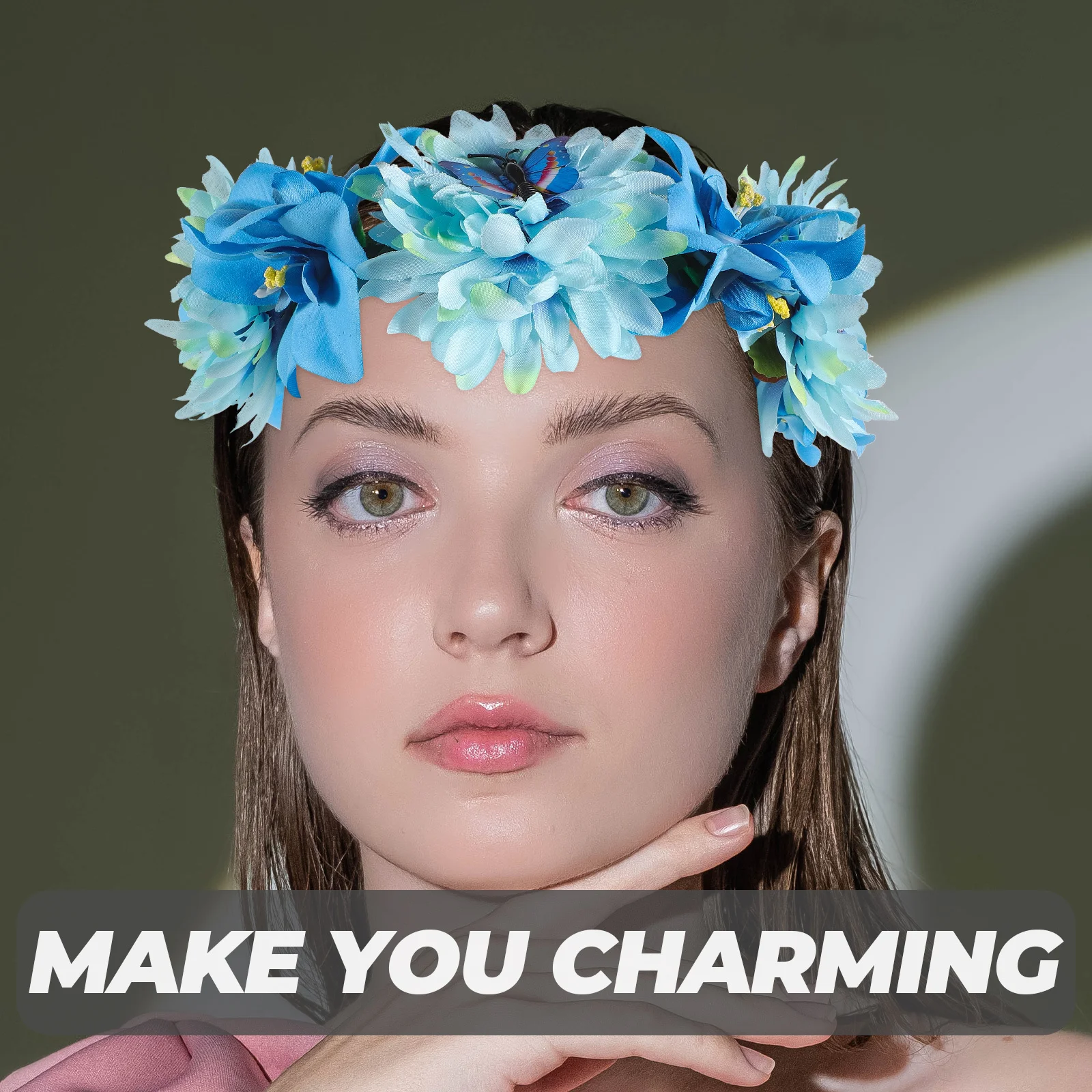 إكليل شعر بوهيمي على شكل زهرة صناعية على شكل تاج بألوان زاهية وعصابة رأس على شكل زهور لحفلات الزفاف والمهرجانات والسفر على الشاطئ