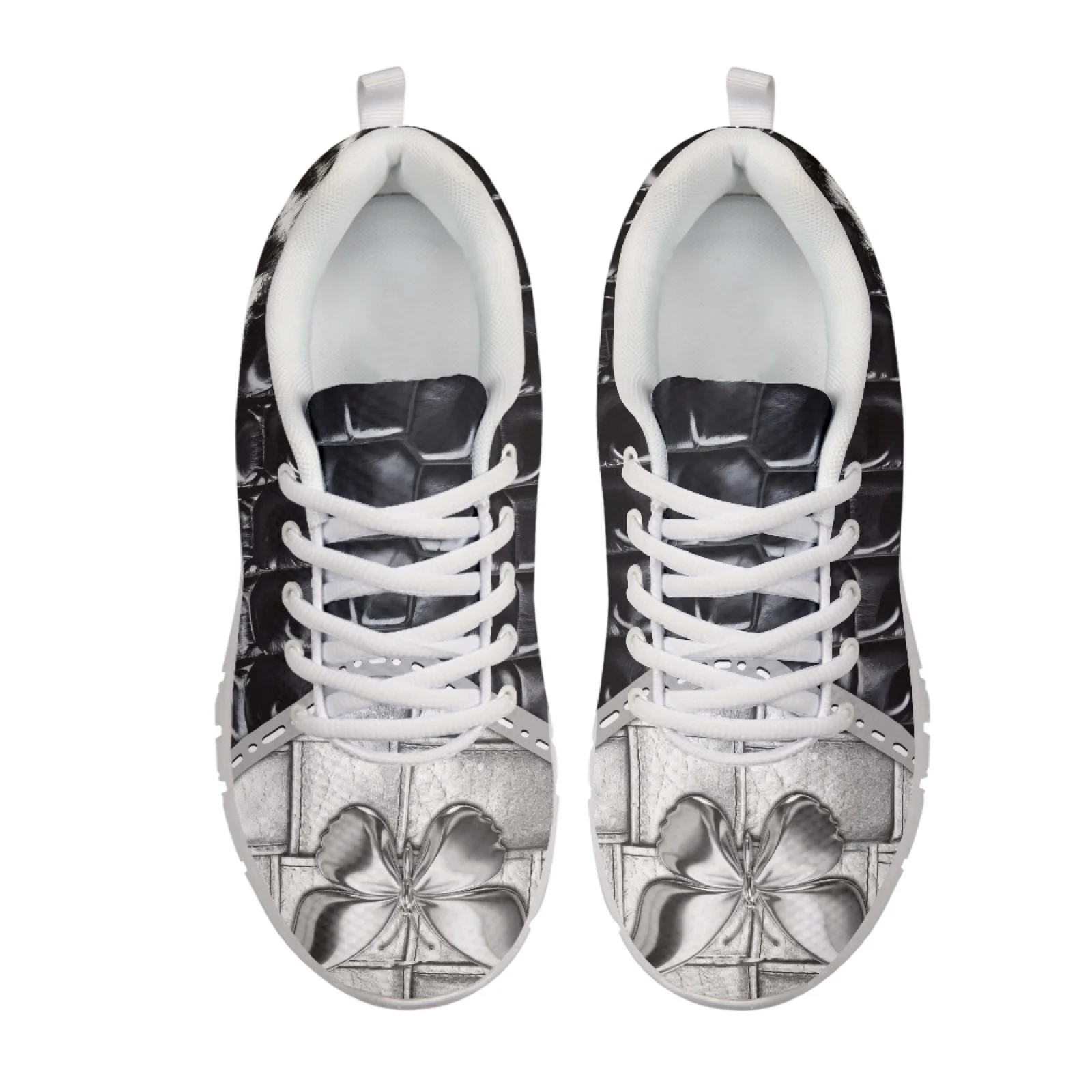 Coloranimal Lace Up Breathable Walking Shoes for Ladies Women Running Shoes for Gym Leopard Croc