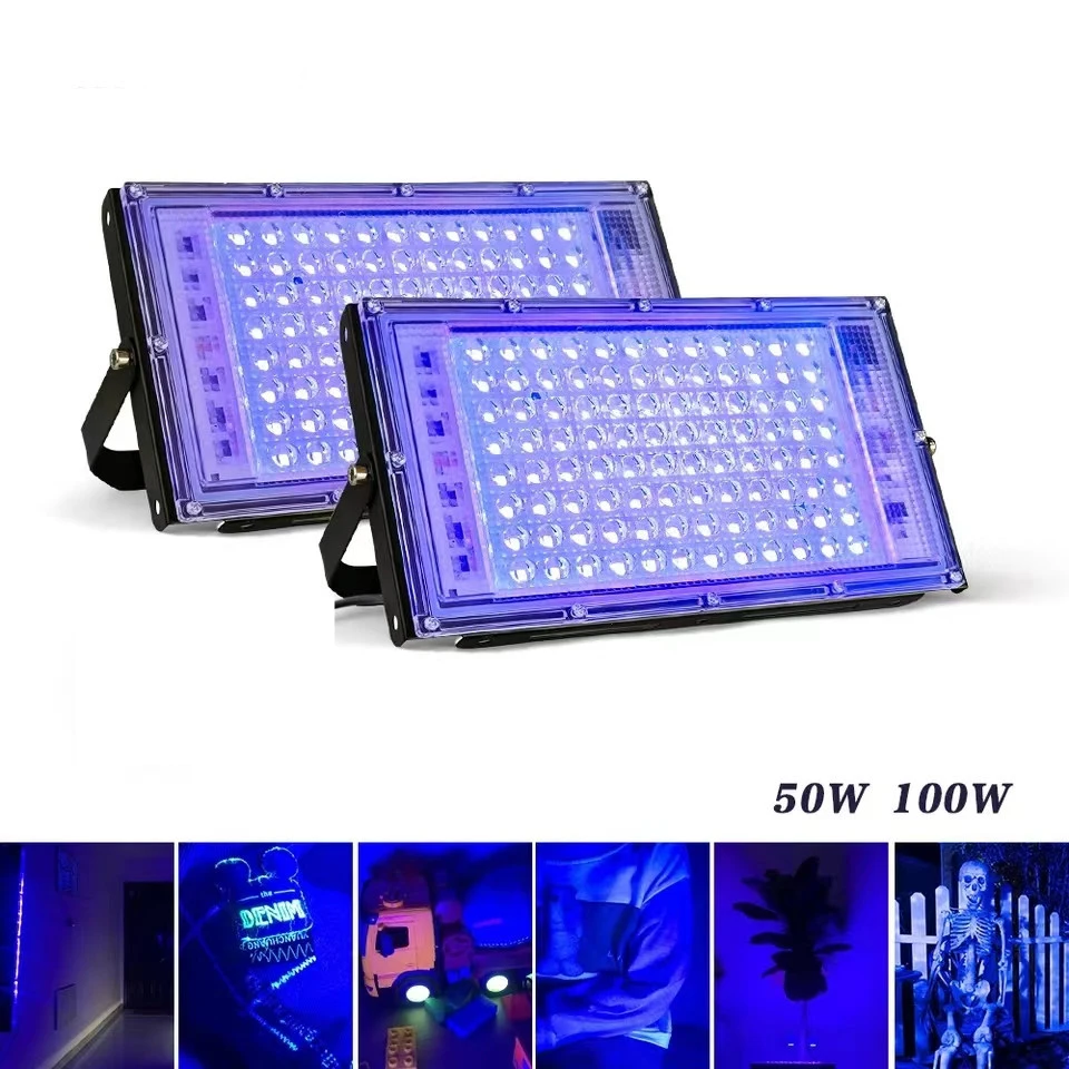 Imagem -06 - Luz de Cura Preta Led uv Gel Spot Floodlight Luz Noturna para a Tela do Telefone Carro 395nm 220v Smd2835 50w 100w 200w 300w