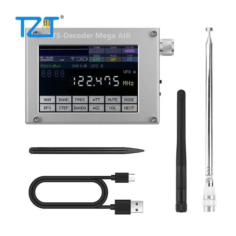 

Радиоприемник TZT HamGeek ATS-Decoder Air V4.2x с 4-дюймовым сенсорным экраном, полнодиапазонный (FM, RDS, AM), Bluetooth, на базе Si4735