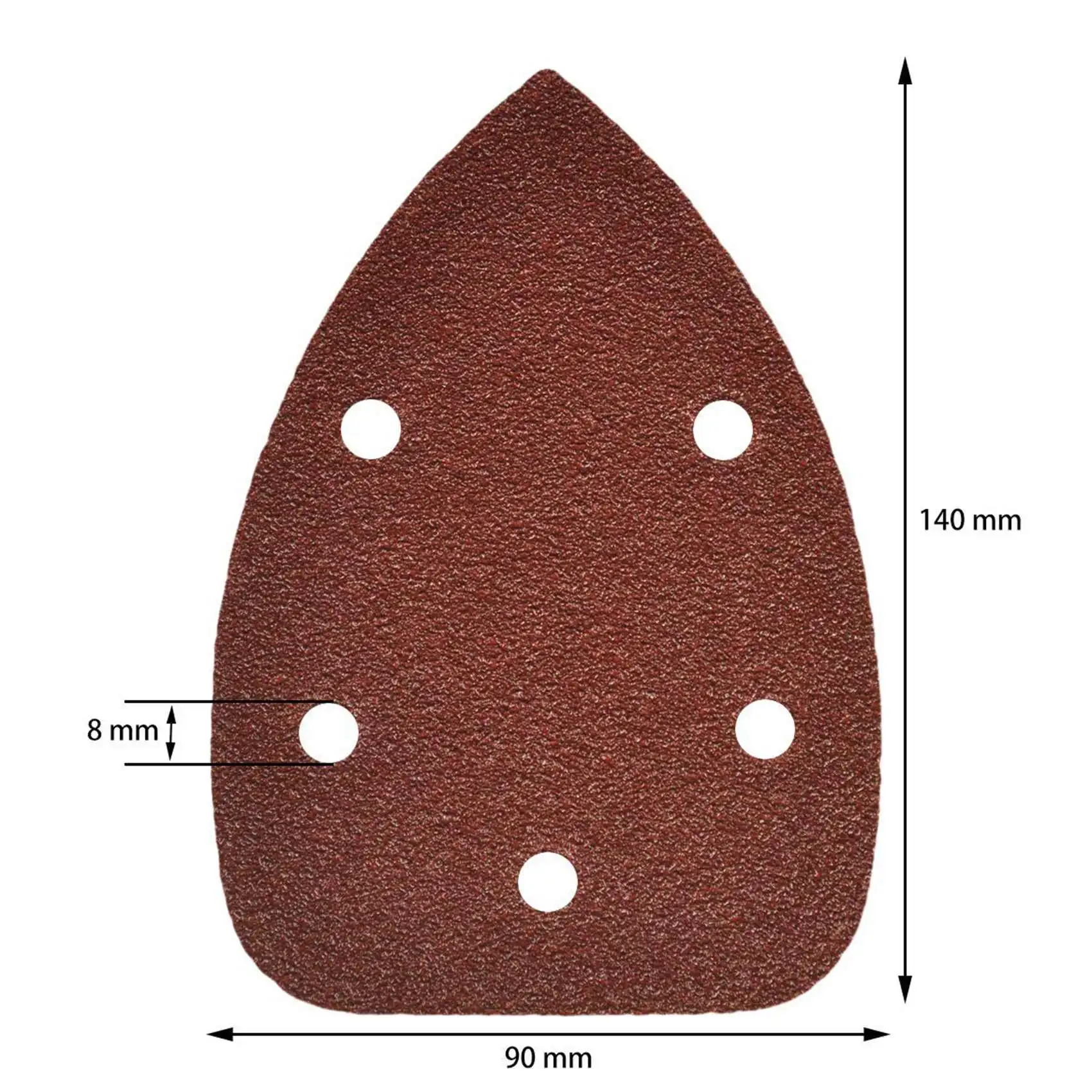 ABHU 100 قطعة من ورق الصنفرة الثلاثي مقاس 10 40-400 ورق الصنفرة الخشن لآلة تلميع 140 مم ورق الصنفرة الزاوية ذو 5 فتحات