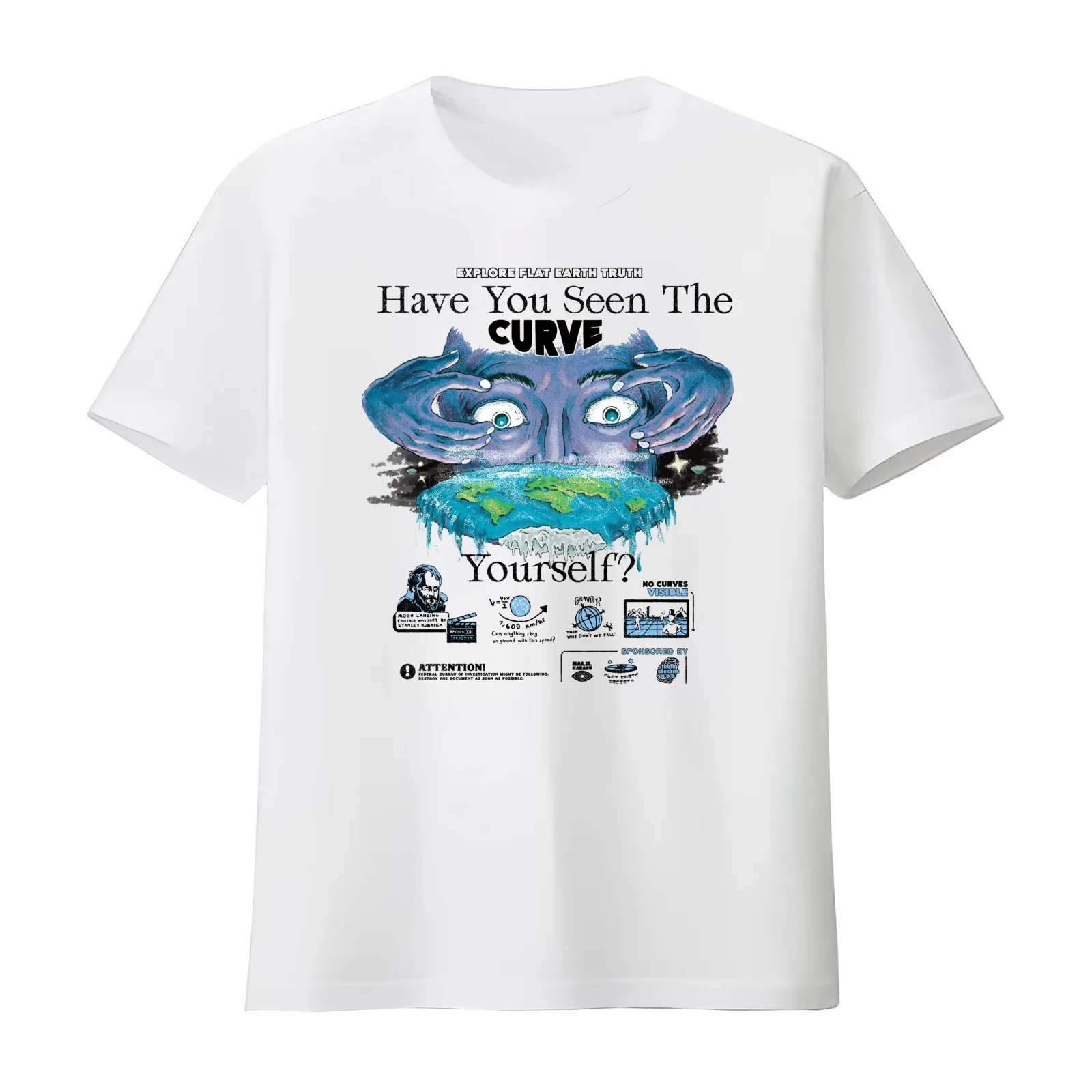 Explore the Flat Earth Truth T-Shirt Summer Casual Cotton Tee Oversized Streetwear Tops Vintage Graphic Print 100% Cotton