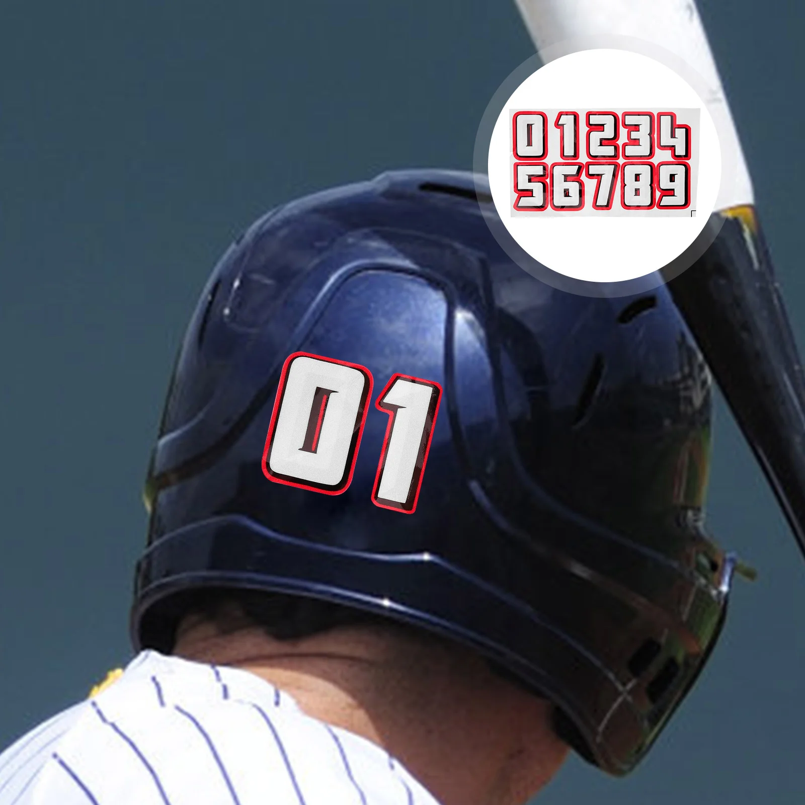 

10 Pcs Stickers Car Sticky Number Sports Baseball Football Decals Hat Miss