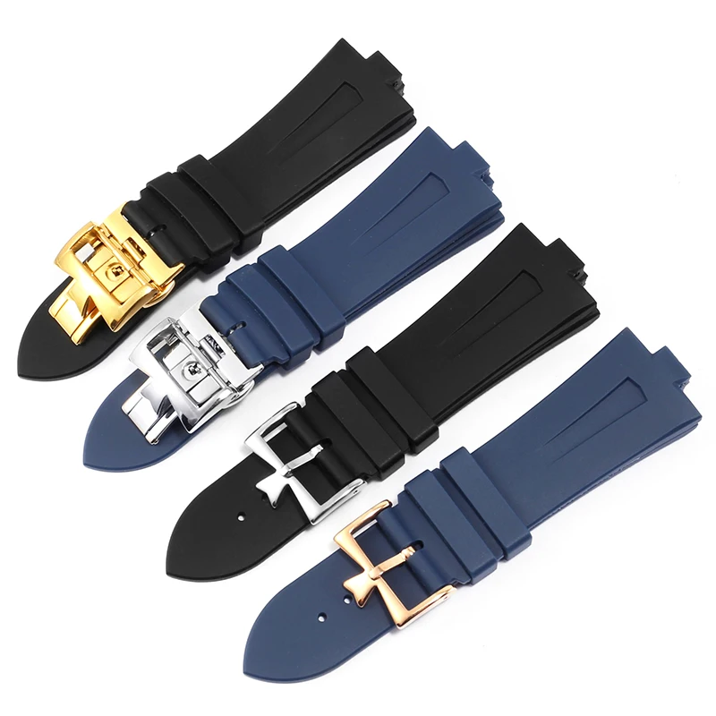 Blue Soft Rubber Watchband Suitable For VC/47450/49150/47040 Appropriative Interface Man's Wrist Strap 25.8mm