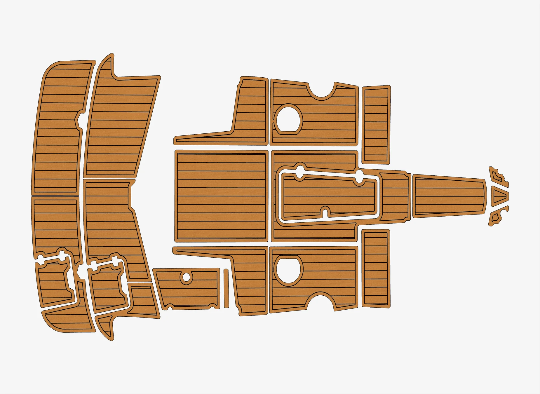 

Marine Faux Teak EVA Non-Slip Mat - 2020-2021 Glastron 225 GT Self-Adhesive 1/4" (6mm) Boat Deck Pad for Cockpit & Deck